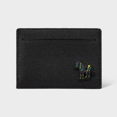 Ps By Paul Smith Black Zebra Logo Leather Card Holder