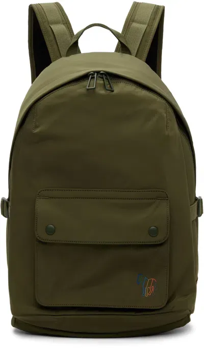 Ps By Paul Smith Khaki Zebra Backpack In 36 Greens