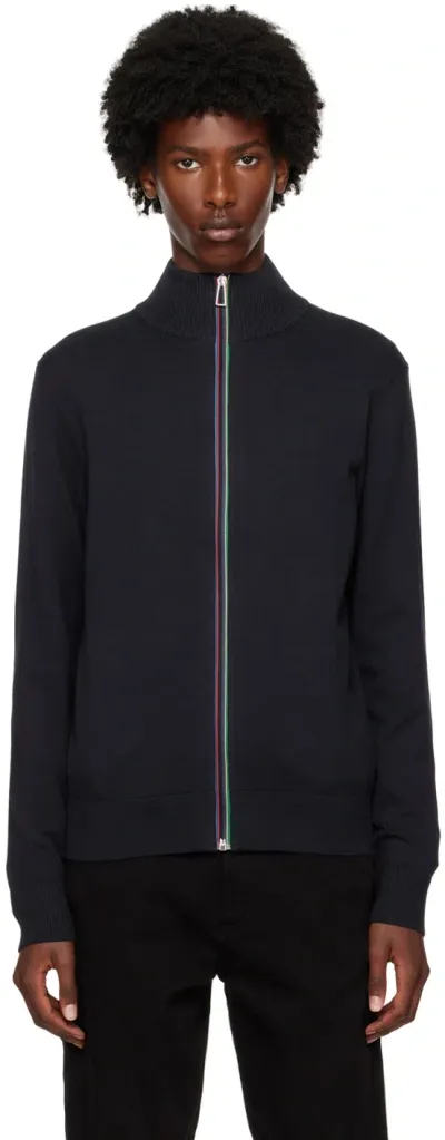 Ps By Paul Smith Navy Zip-up Cardigan In 49 Blues