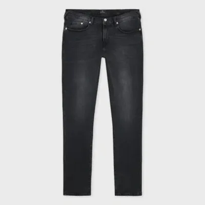 Ps By Paul Smith Tapered-fit Antique-wash Black Stretch Jeans