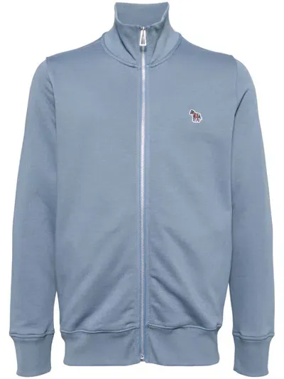 Ps By Paul Smith Zebra Logo Zipped Sweatshirt In Blue