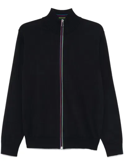 Ps By Paul Smith Zip Cardigan In Blue