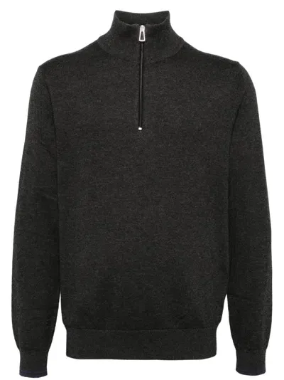 Ps By Paul Smith Zip Neck Sweater In Grey