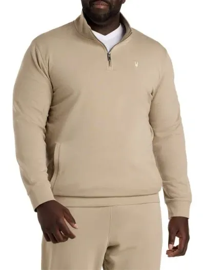 Psycho Bunny Dayton Quarter-zip Sweatshirt In Stone