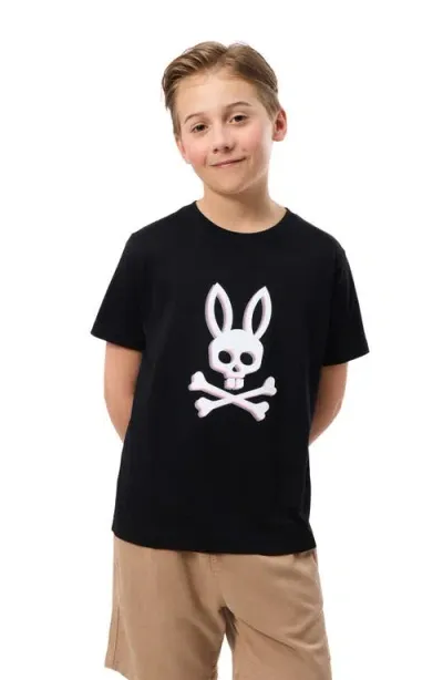 Psycho Bunny Kids' Bunny Pima Cotton Graphic T-shirt In Black