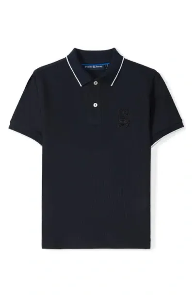 Psycho Bunny Kids' Kingston Tipped Piqué Polo In Navy