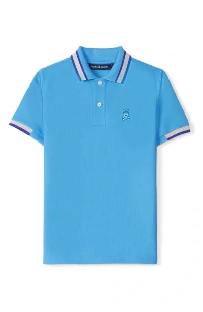 Psycho Bunny Kids' Woodstock Tipped Piqué Polo In Marina