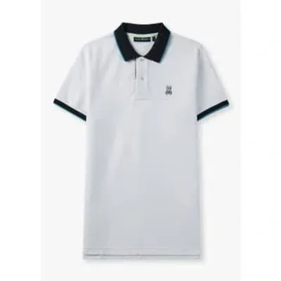 Psycho Bunny Mens Troy Pique Polo Shirt In White In White Fabric