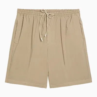 Pt Torino Beige Cotton Blend Bermuda Shorts