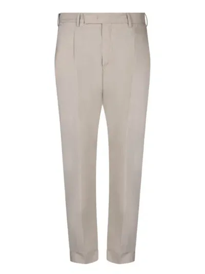 Pt Torino Blend Cotton Trousers In White