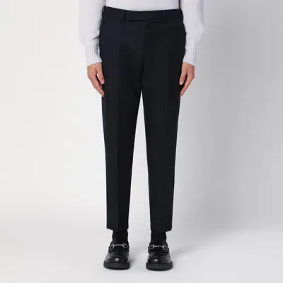 Pt Torino Blue Navy Virgin Wool Trousers