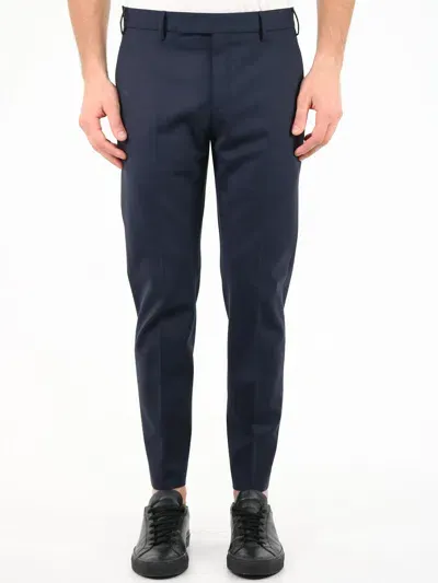 Pt Torino Blue Wool Trousers