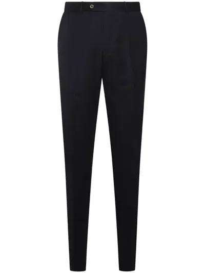 Pt Torino Button-fastenig Tapered Trousers In Blue