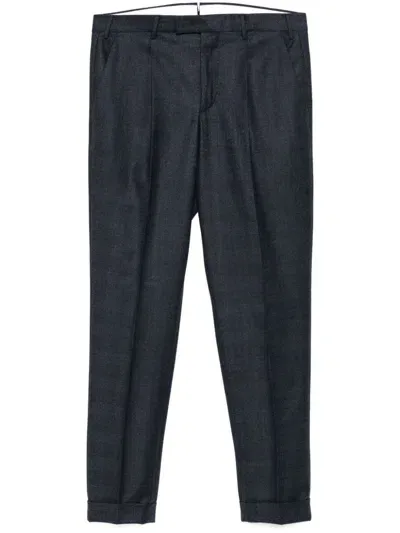 Pt Torino Checkered Trousers In Blue