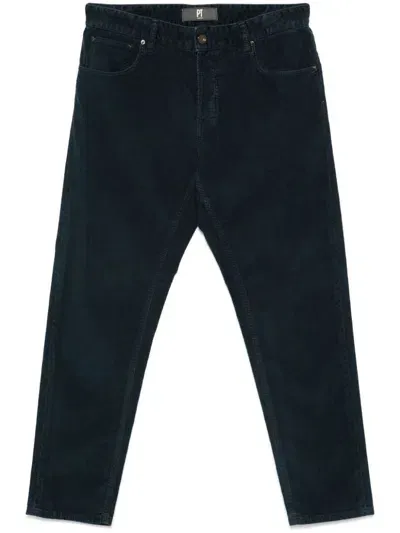 Pt Torino Corduroy Straight-leg Trousers In Black