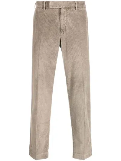 Pt Torino Corduroy Straight-leg Trousers In Neutrals