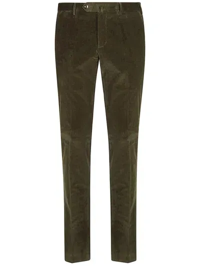 Pt Torino Corduroy Tapered Trousers In Green