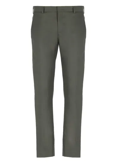 Pt Torino Cotton Tailored Trousers In Green