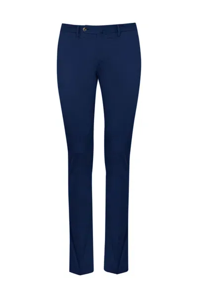 Pt Torino Cotton Trousers In Blue