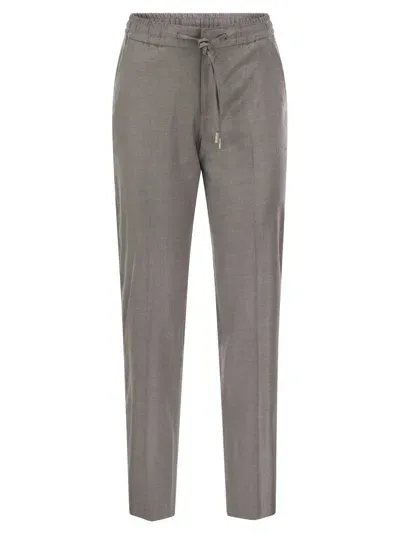 Pt Torino Erika - Fluid Wool Twill Pants In Grey