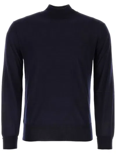 Pt Torino High-neck Virgin Wool Jumper In Blue