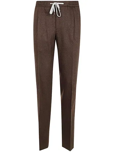 Pt Torino Man Trousers Soft Jogger In Dark Brown