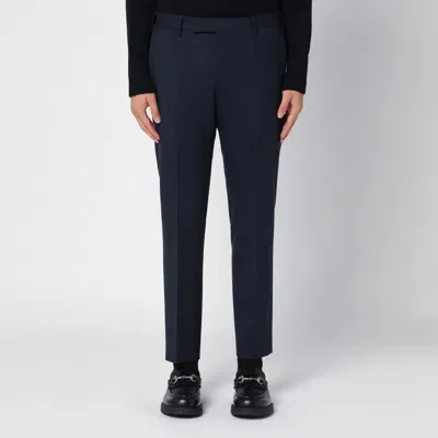 Pt Torino Navy Blue Wool Trousers