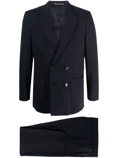 Pt Torino Notched-lapel Double-breasted Blazer In Blue