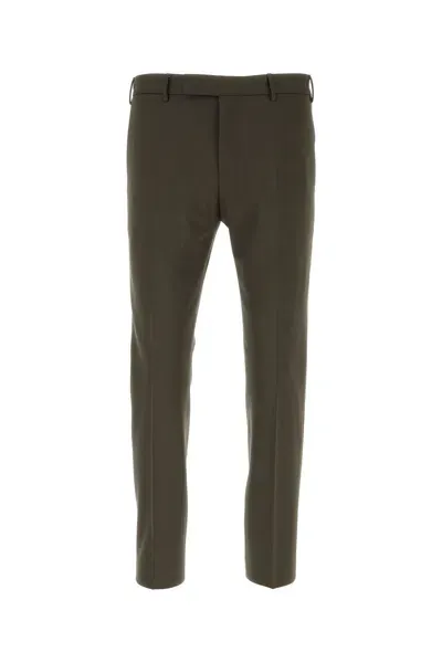 Pt Torino Mid-rise Straight-leg Trousers In Grün