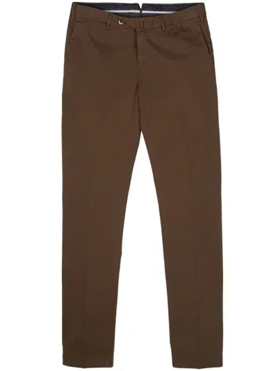 Pt Torino Pantaloni Slim In Cotone In Brown