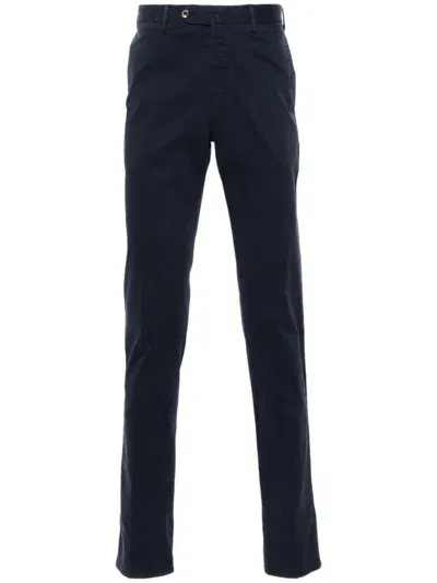 Pt Torino Straight-leg Stretch Cotton Trousers In Blue