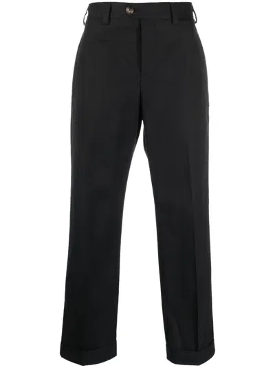 Pt Torino Pressed-crease Straight-leg Trousers In Blue