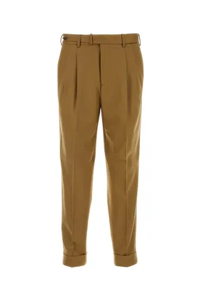 Pt Torino Pressed Crease Tailored Trousers In Brown