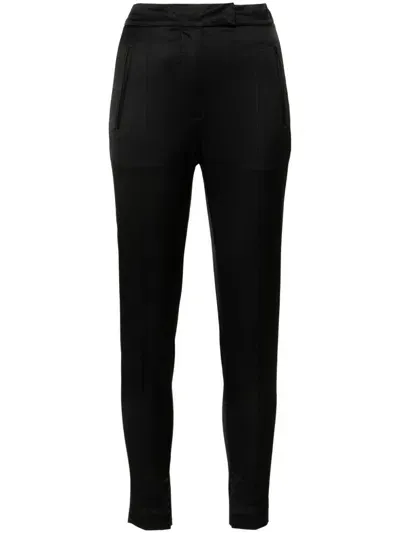 Pt Torino Satin Trousers In Black