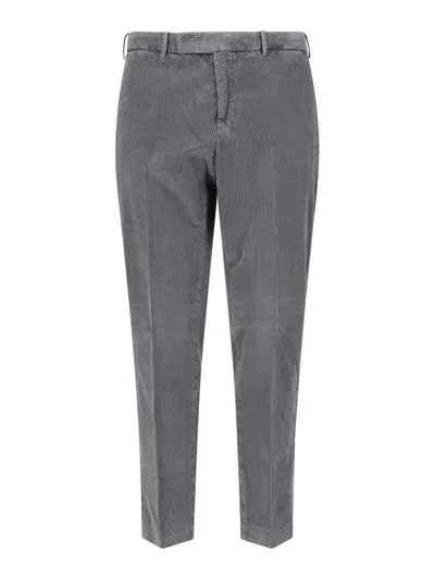 Pt Torino Straight Corduroy Trousers In Grey