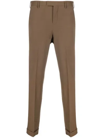 Pt Torino Straight-leg Tailored Trousers In Brown