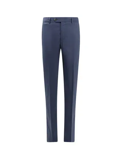 Pt Torino Stretch Cotton Blend Trouser In Blue