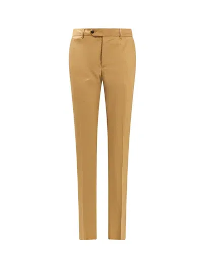 Pt Torino Stretch Cotton Blend Trouser In Brown