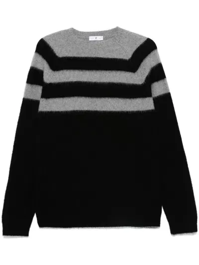 Pt Torino Striped Sweater In Black