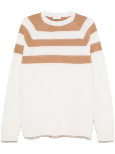 Pt Torino Striped Sweater In White