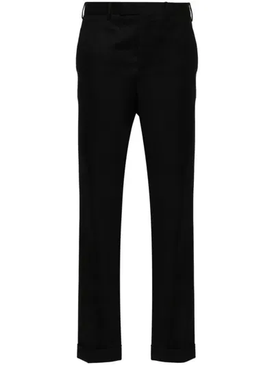 Pt Torino Tapered Tailored Trousers In Black