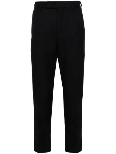 Pt Torino Tapered Virgin Wool Trousers In Blue