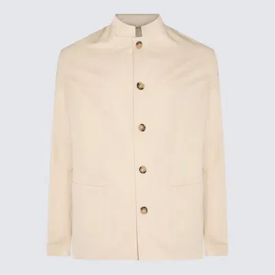 Pt Torino White Cotton Casual Jacket In Cream