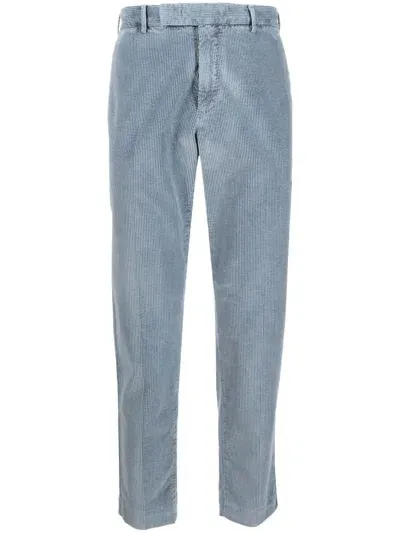 Pt01 Corduroy Straight Leg Trousers In Blue