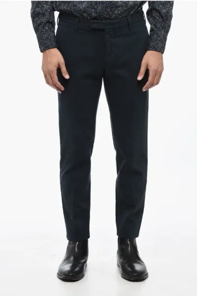 Pt01 Cotton Twill Skinny Fit Chinos Pants In Black