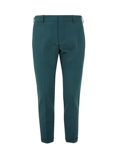 Pt01 Flat Front Trousers With Ergonomic Pockets Clothing In Green