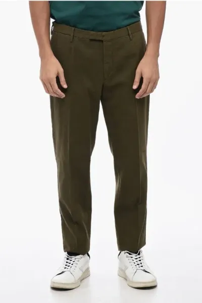 Pt01 Stretch Cotton Skinny Fit Chino Pants In Green