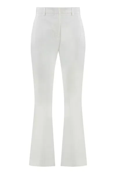 Pt01 Stretch Cotton Trousers In White