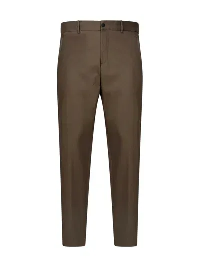 Pt01 Tapered Leg Trousers In Brown