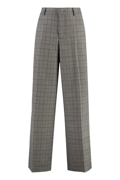 Pt01 Wool Wide-leg Trousers In Multicolor